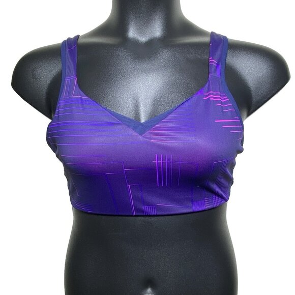 Brooks 38DD Drive Convertible Run Sports Bra Matrix Navy Print Compression - Picture 1 of 10